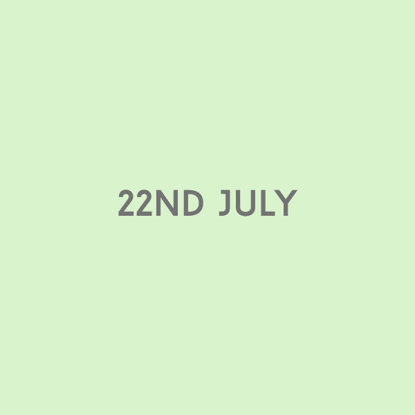 22nd July 2026